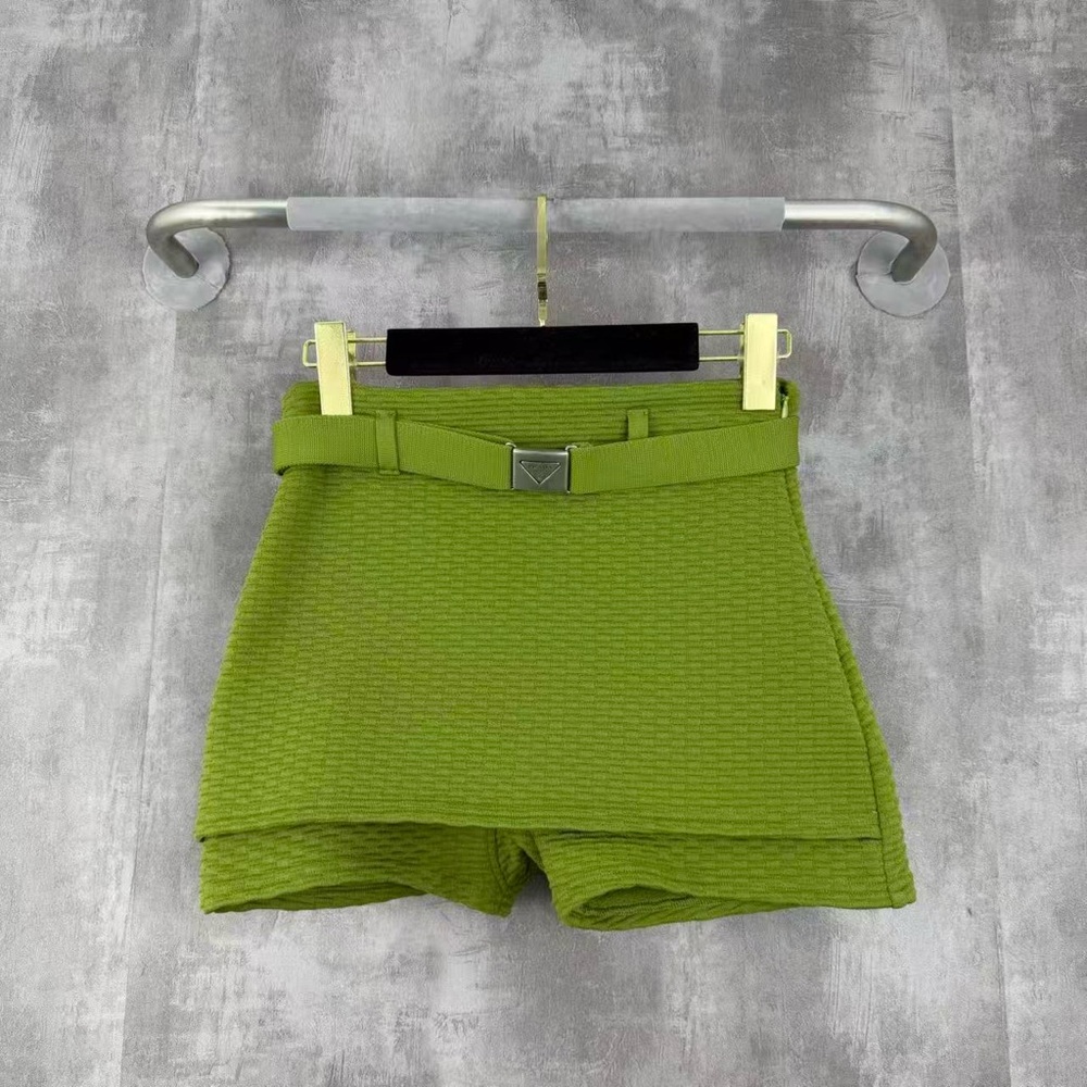 🚩steal authentic Prada Olive Green Textured Women's Skorts